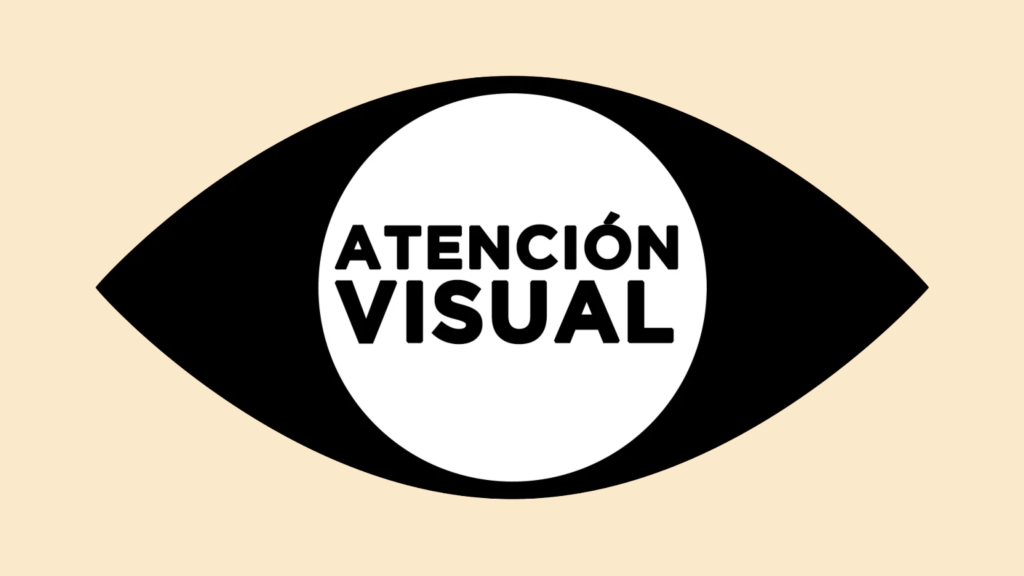 Imagen de portada de "Atención Visual" con el icono de un ojo, proyecto del portfolio audiovisual de Miguel Ángel.
